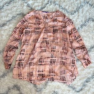 NWOT Apt. 9 Women’s Long Sleeve Top Size Medium (8/10) Blouse Light Pink